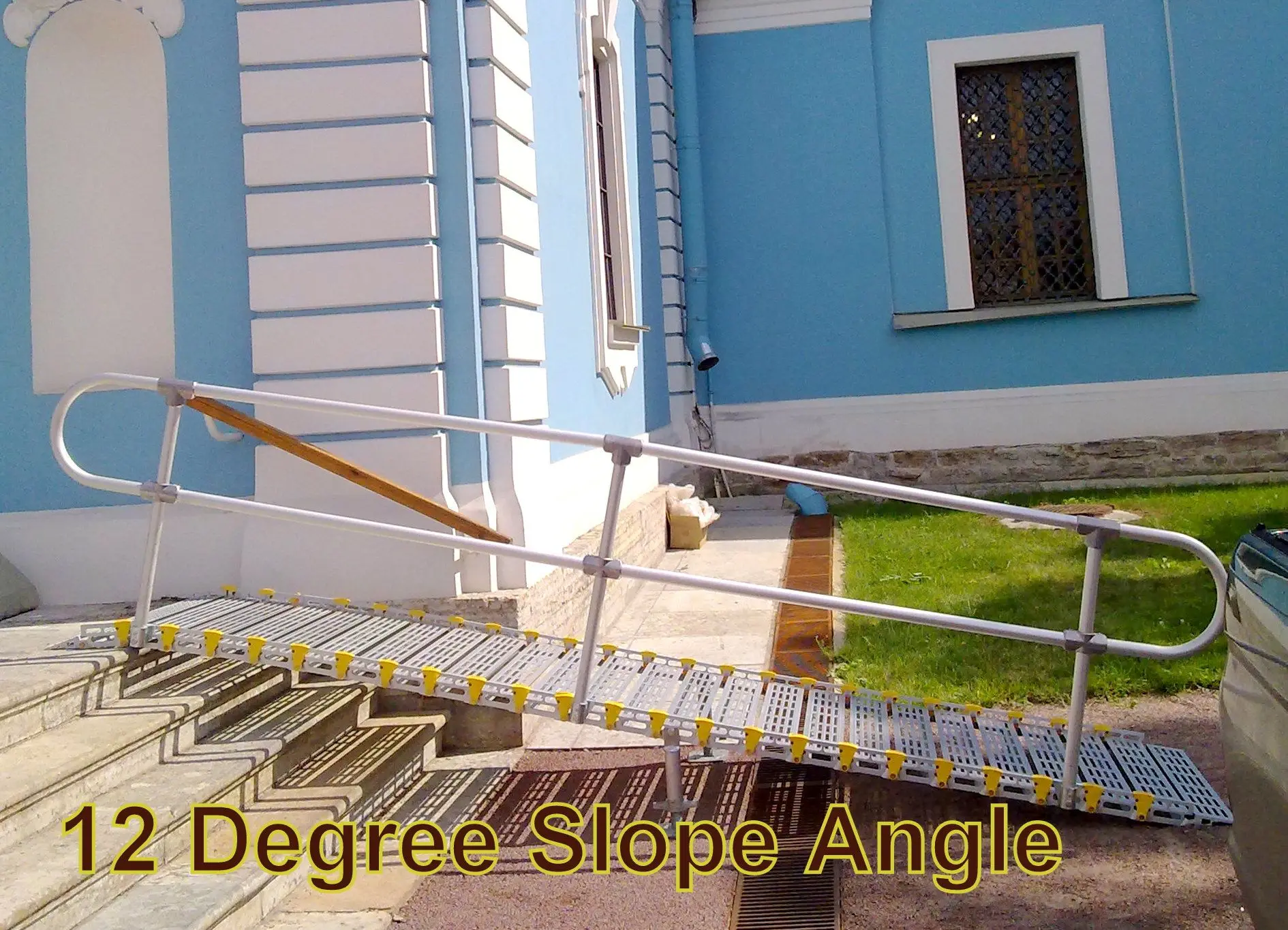 Roll-A-Ramp Modular Ramp System 36 Inch Wide Two Sides Handrail Straight-End