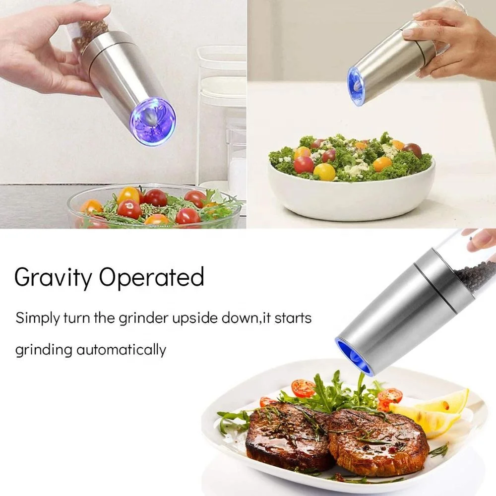 Manual Stainless Steel Salt and Pepper Grinder with Adjustable Fineness, Large Capacity
