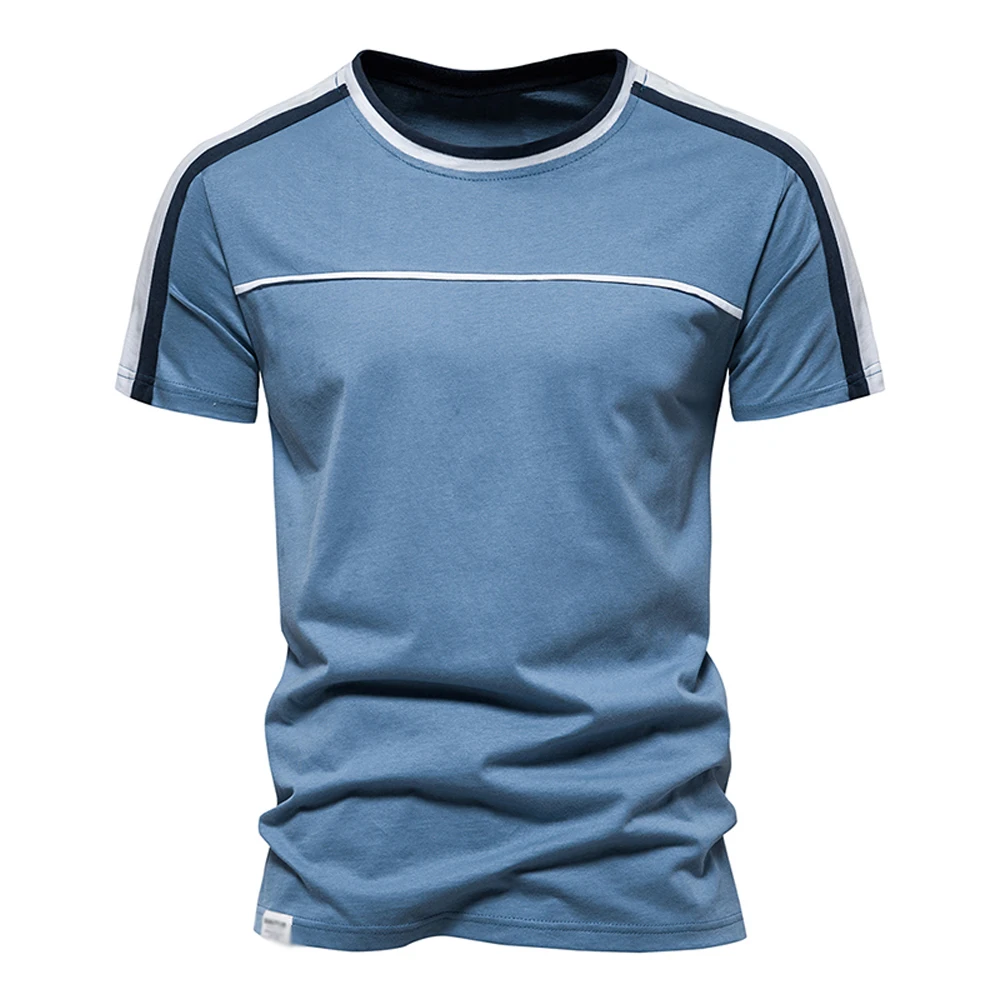New Fashion Designer Cotton T Shirt Men Short Sleeve Casual Sport Summer Tops Tee Shirts Brand Quality Men Clothing