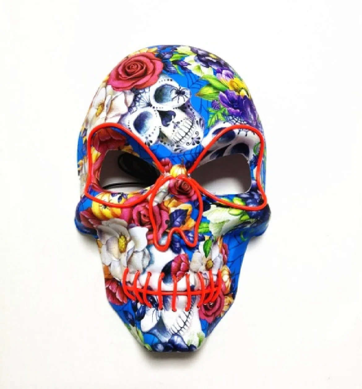 Painted skull glowing mask, EL Mask Halloween, LED Mask Scary Cosplay Party Mask