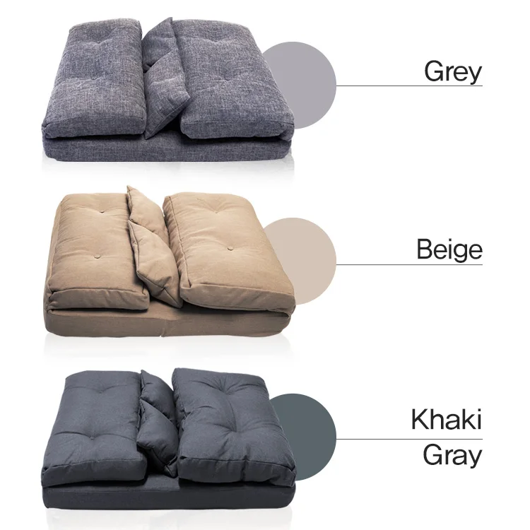 Korean Style Folding Single double Lazy Seating Chair Adjustable Recliner Fabric Canape Sofa Cum Bed for Kids Room Flip