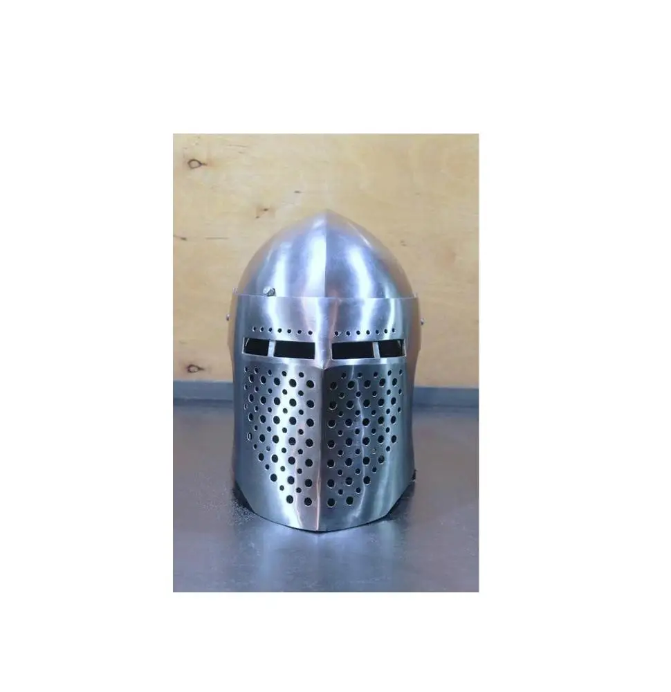 Mongolian Helmet Medieval Armor Helmet Buhurt Helmet with steel material silver color for bulk order
