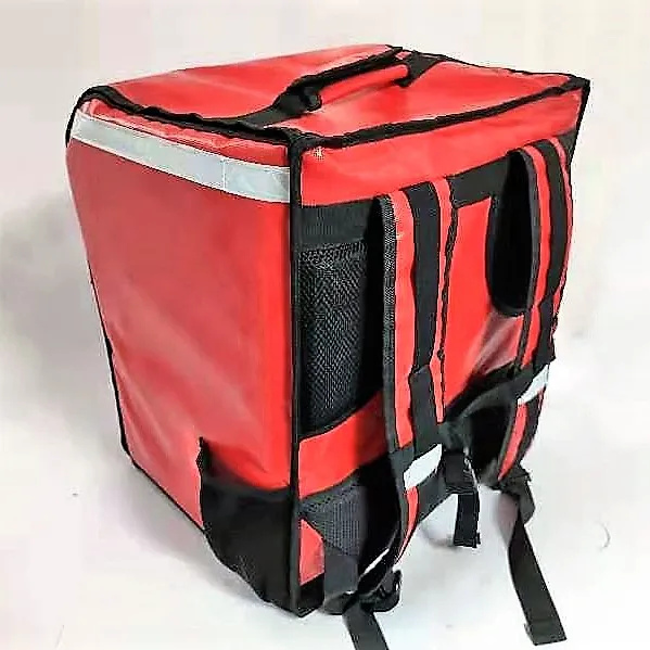 Food Delivery Backpack with front and top opening with zip or hook and loop closure easier to upload or take out products from b