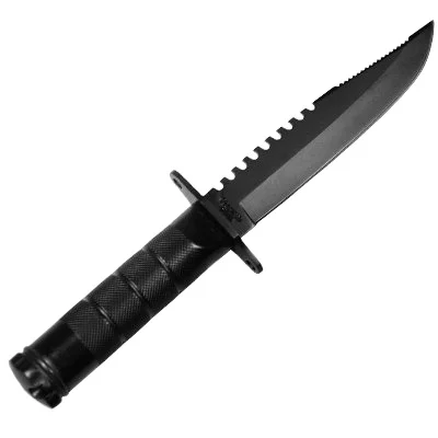 
Unique Black Stainless Steel Serrated Fixed Blade Survival Kits Saw Compass Knife 