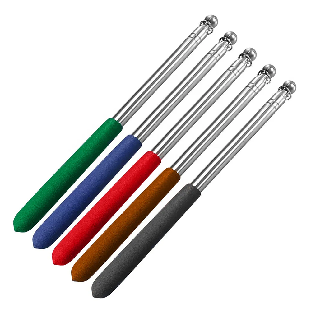 Wholesale Hand Held Stainless Steel with Rubber Handle Telescopic Advertising Tour Guide Flag Pole