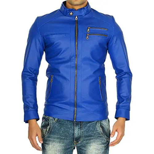 2019 Hot sale men jacket cheap winter zipper pu leather jaket men