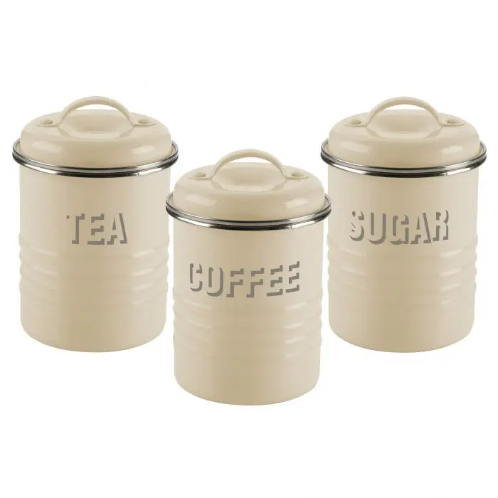 Top Selling Wholesale Pure Stainless Steel Kitchen Storage Canister Air Tight Canister Sugar Coffee Tea Canister Set Funky Color