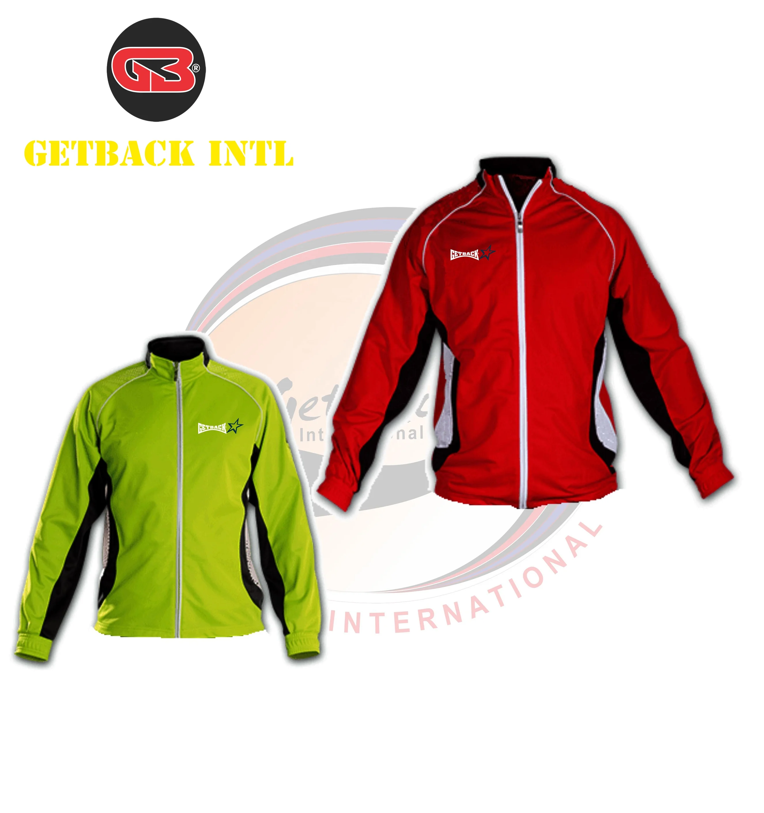 Super High Quality Polyester Collar Full Zip Up Jackets/Custom Sports Zipper Jackets Cut Sew Panels and Colors Polyester Tricot