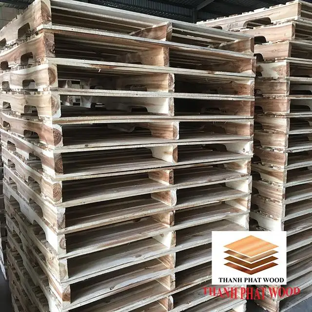 Whole Sale Competitive Price used pallets 1100x1100 mm Acacia Wood pallet With Premium Quality From Vietnam Export to Italy Mark