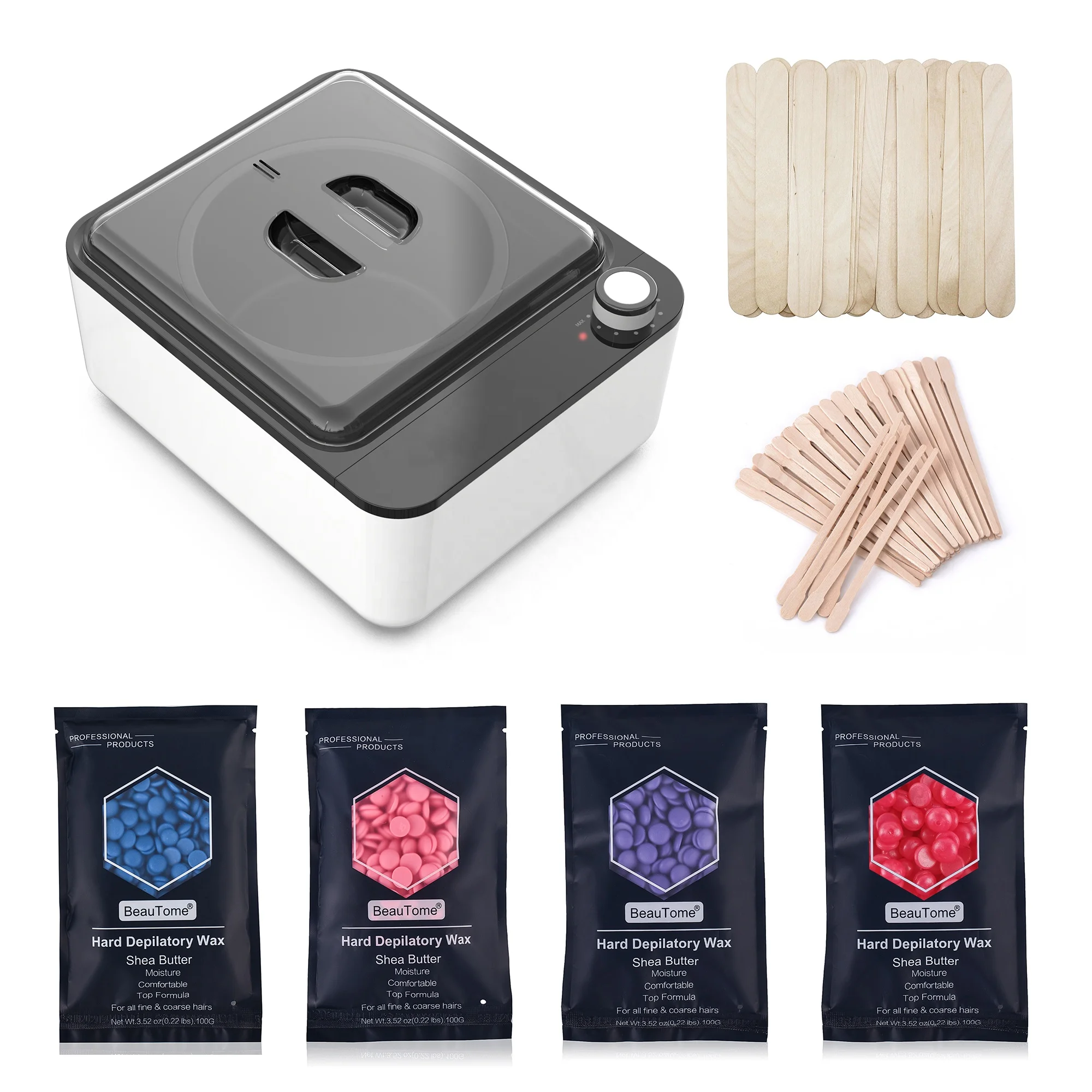 Набор восковых нагревателей BeauTome, горячее твердое средство для удаления волос, с фирменной маркой, палочка для волос