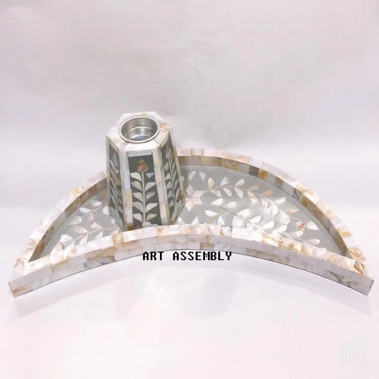 
Mother Of Pearl Inlay bakhoor burner set , tray , box and burner 