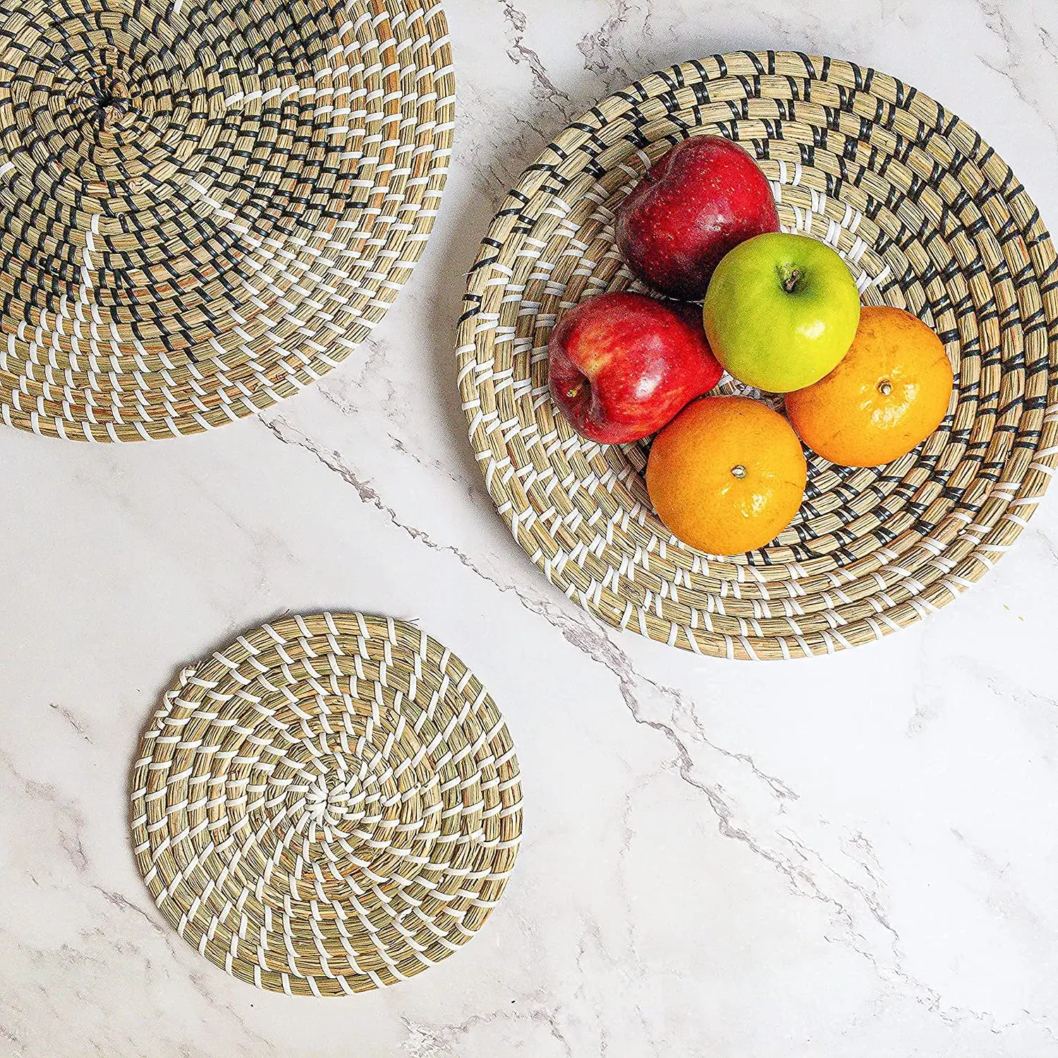 Wholesale Set of 3 Cheapest Price Seagrass Basket Wall Hanging Decor for Home Decorations Vietnam Supplier