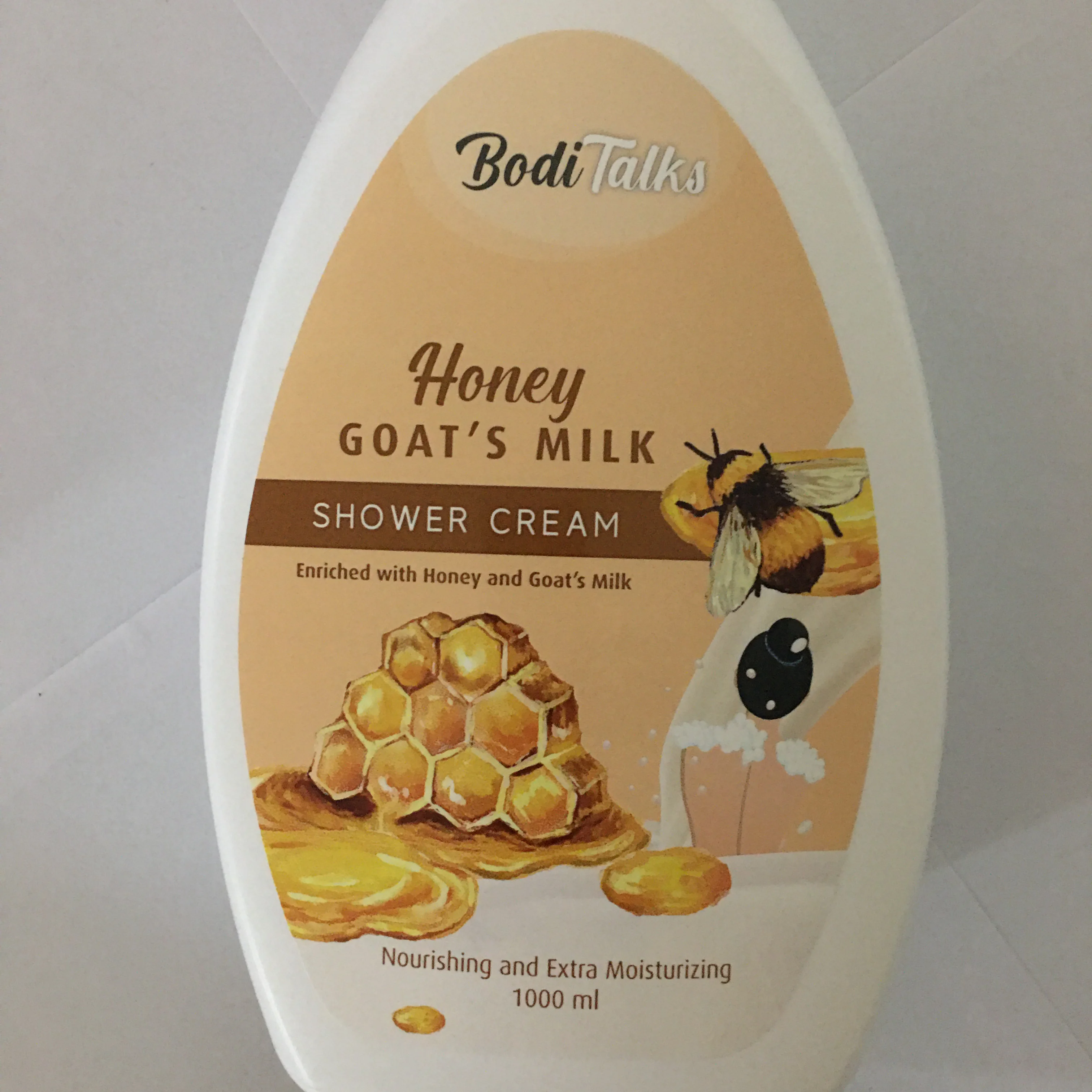 Жидкий крем для душа BODITALKS с медом, козьим молоком, 1 литр, подходит для всех возрастов
