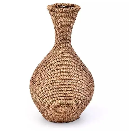 Natural Decorative Seagrass Vase Wooden Flower Vase High Quality Handmade from Vietnam Wholesale