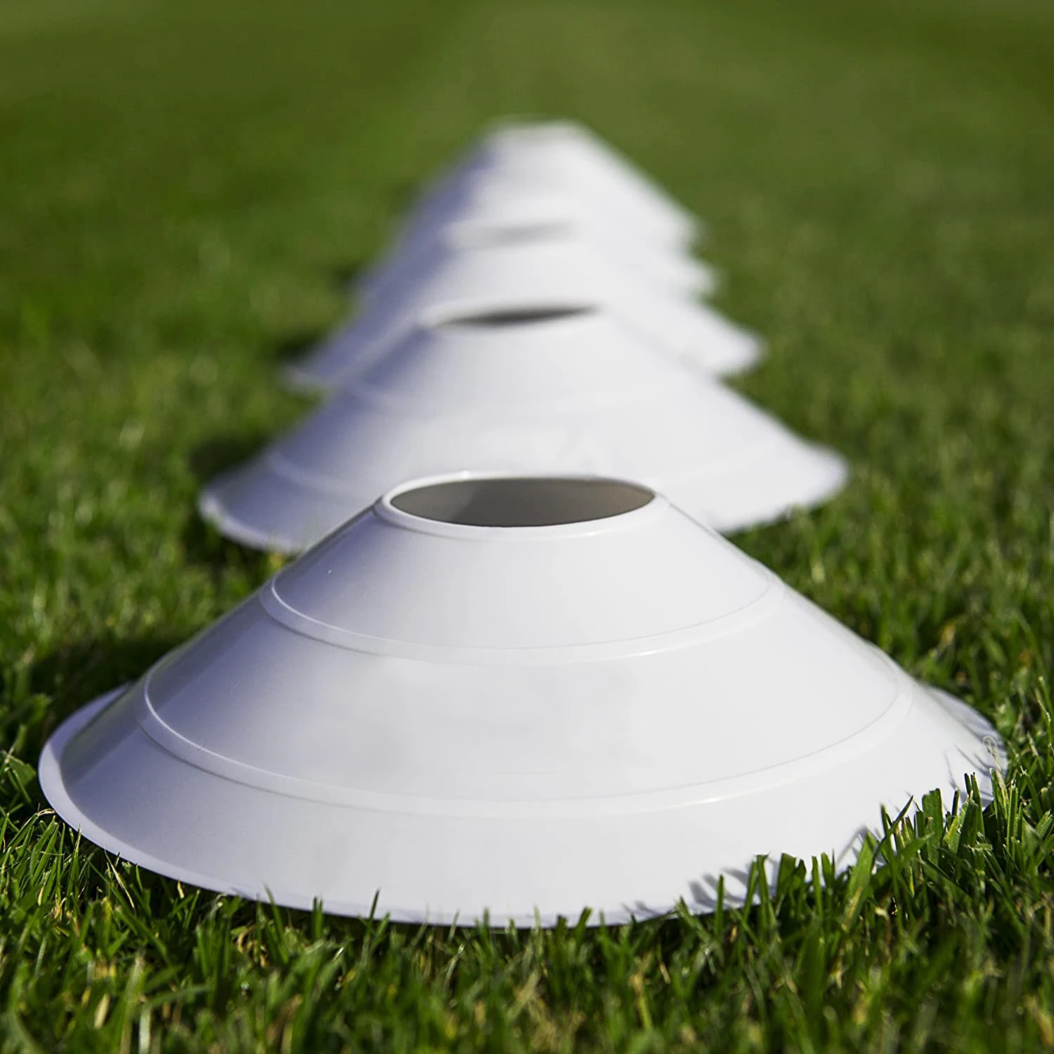 Soccer Disc Cone - Set of 50 2 Inch Multicolor Agility Cones Field Marker Cones with Holder and Mesh Bag