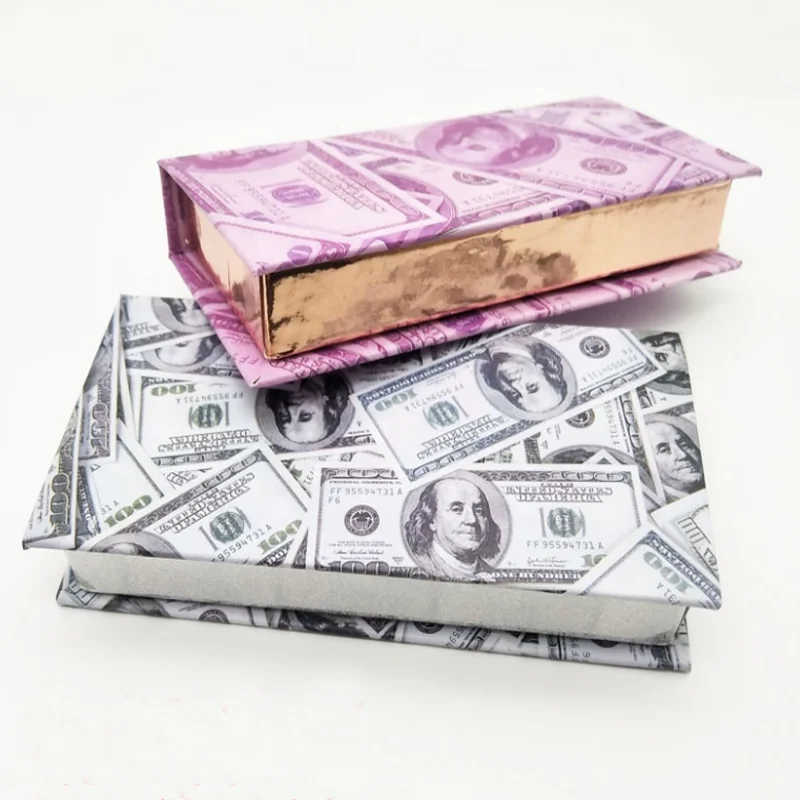 
Beautiful money lashes box eyelashes packaging case eyelashes empty box 3d mink lashbox packaging carton box 