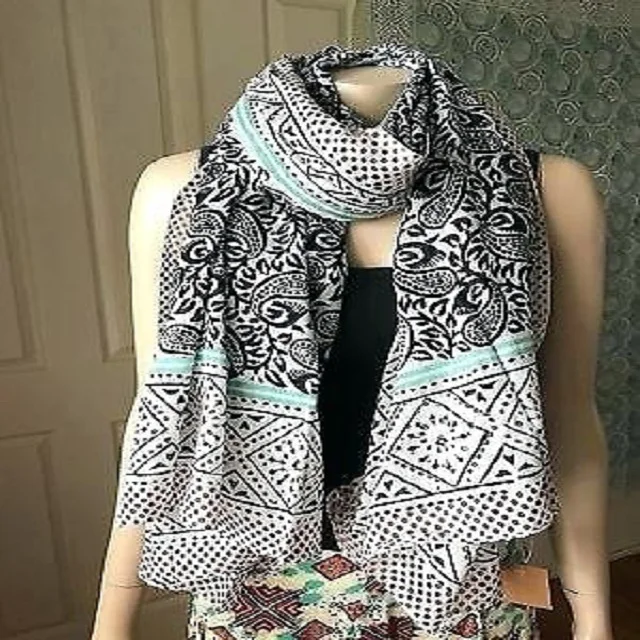 Custom Multicolor Organic  Cotton  Printed scarf Customize print scarf Fashion Ladies   for women men Scarves