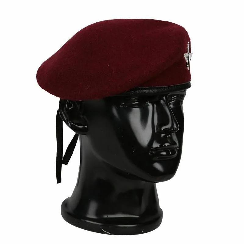 New High Quality Uk Army British Airborne Paratrooper Forces Red Wool Royal Maroon Beret Military Hat Cap