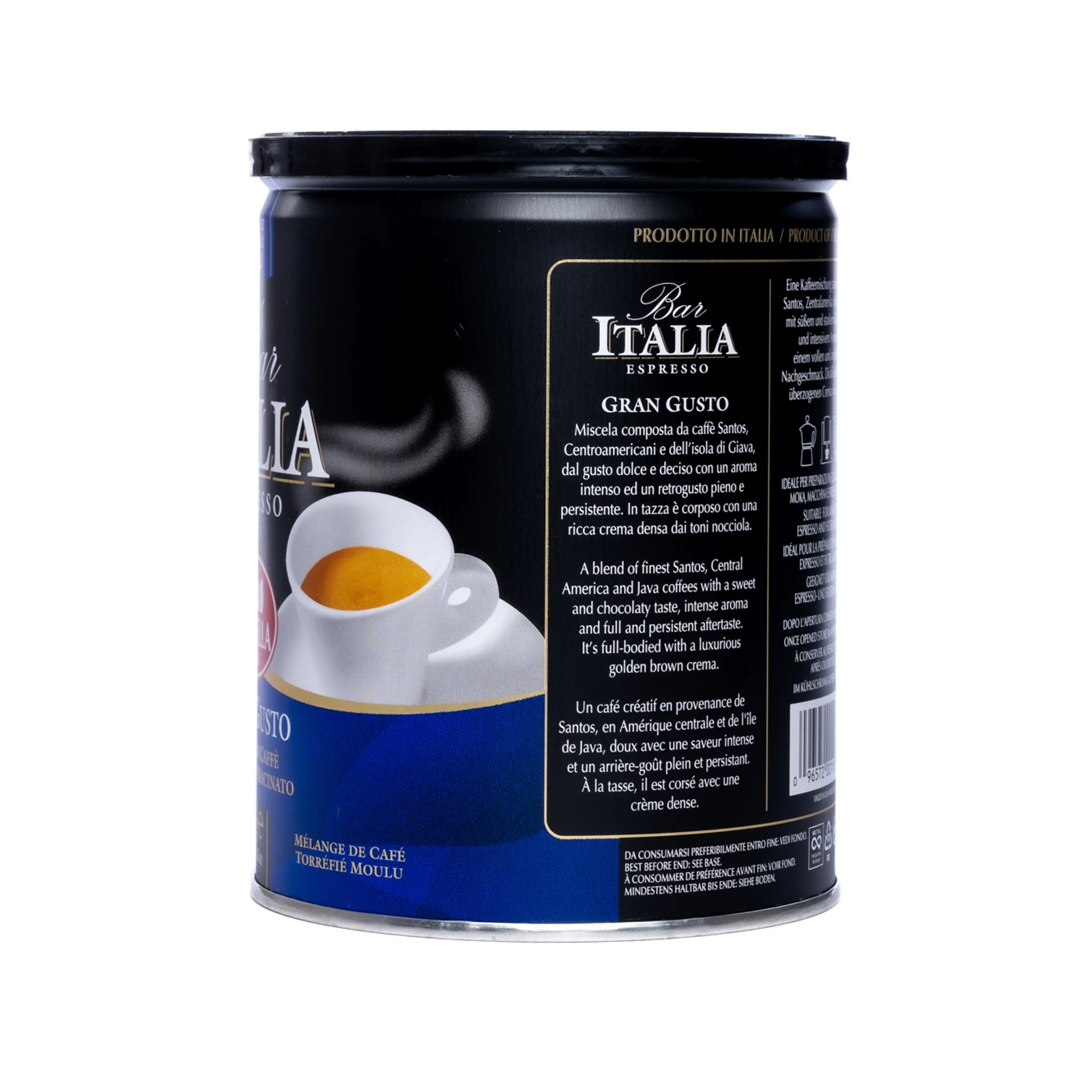 Made in Italy 250 gr Bar Italia Gran Gusto Ground Coffee for everyday