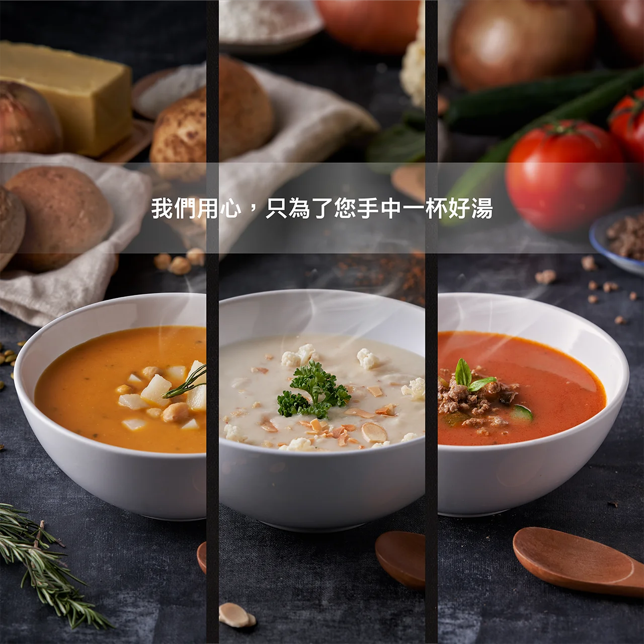 Italian instant soup with cauliflower flavor