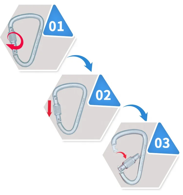 ADELA 35kN Snap Hook Carabiner Clip Industrial Alloy Titanium Zinc Aluminum Steel Connecting Link for Vehicles