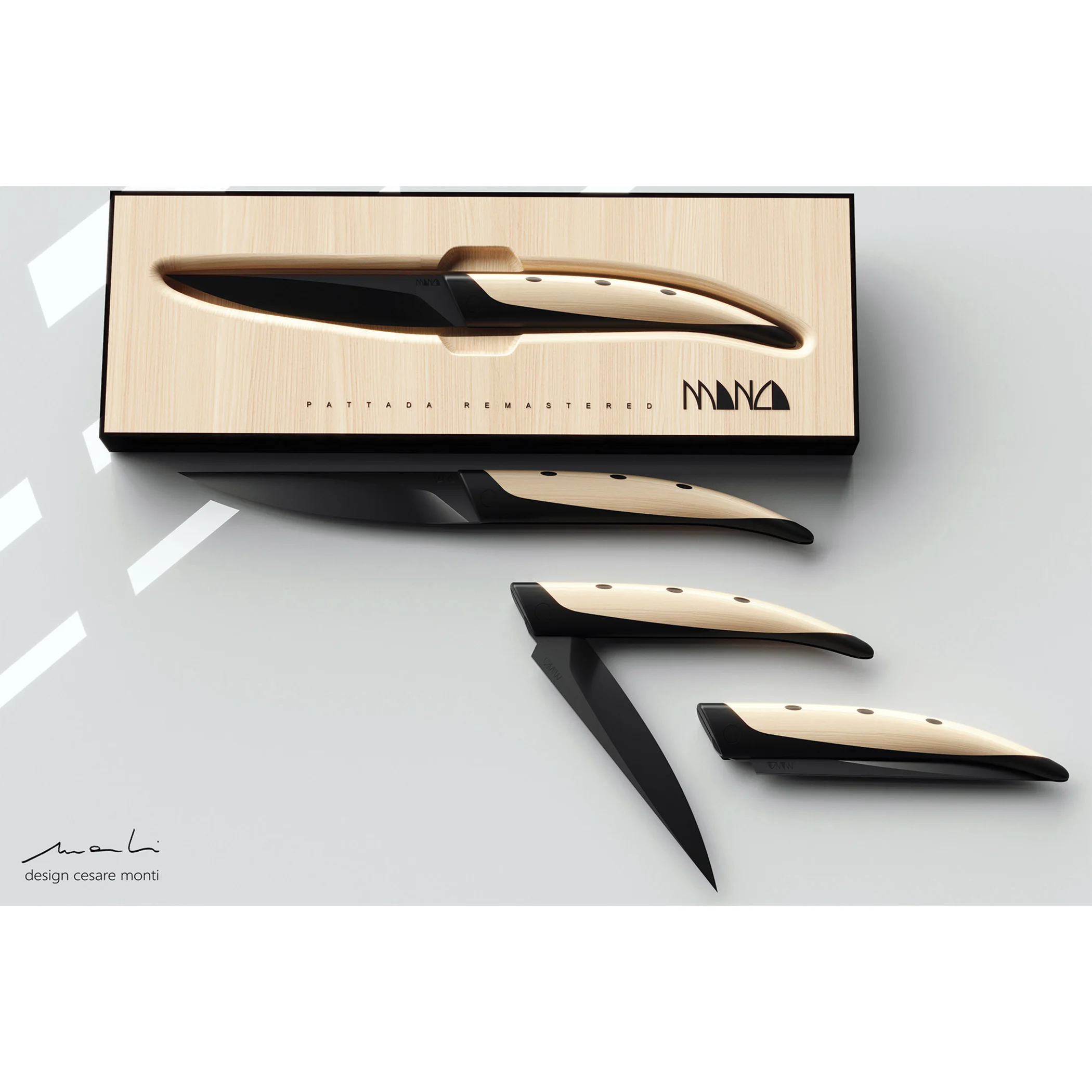 Pattadese Remastered  - Italian modern design hunting knife with ash handle -  luxury pocket knife for collection