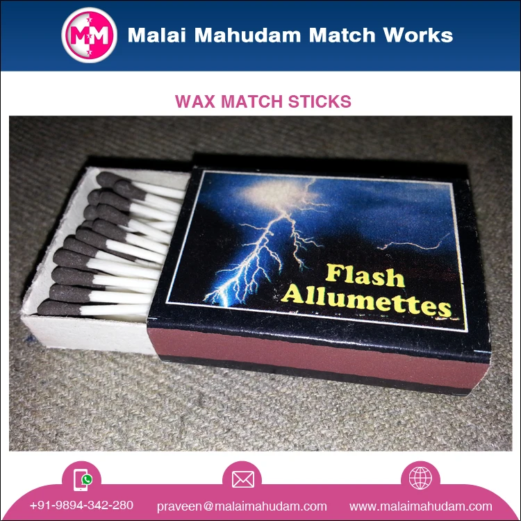Top Quality 30mm Length Splints Size Wax Matches for Wholesale Purchasers / Wax Matches for Bulk sales