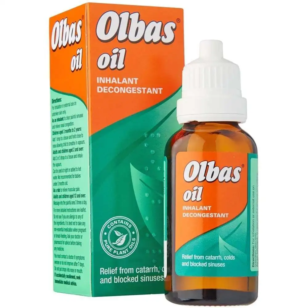 
Olbas Oil - Decongestant Inhalant Relief for Adults 12ml - 30ml 