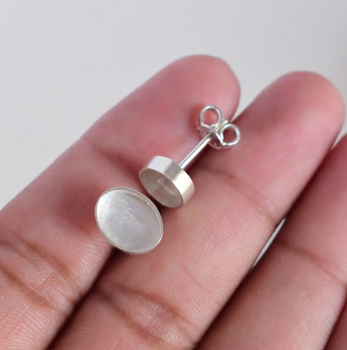 7x9 мм ободок овальной формы однотонные заклепки Новые поступления 925 стерлингового серебра легкие серьги с цанги изящные украшения для нее