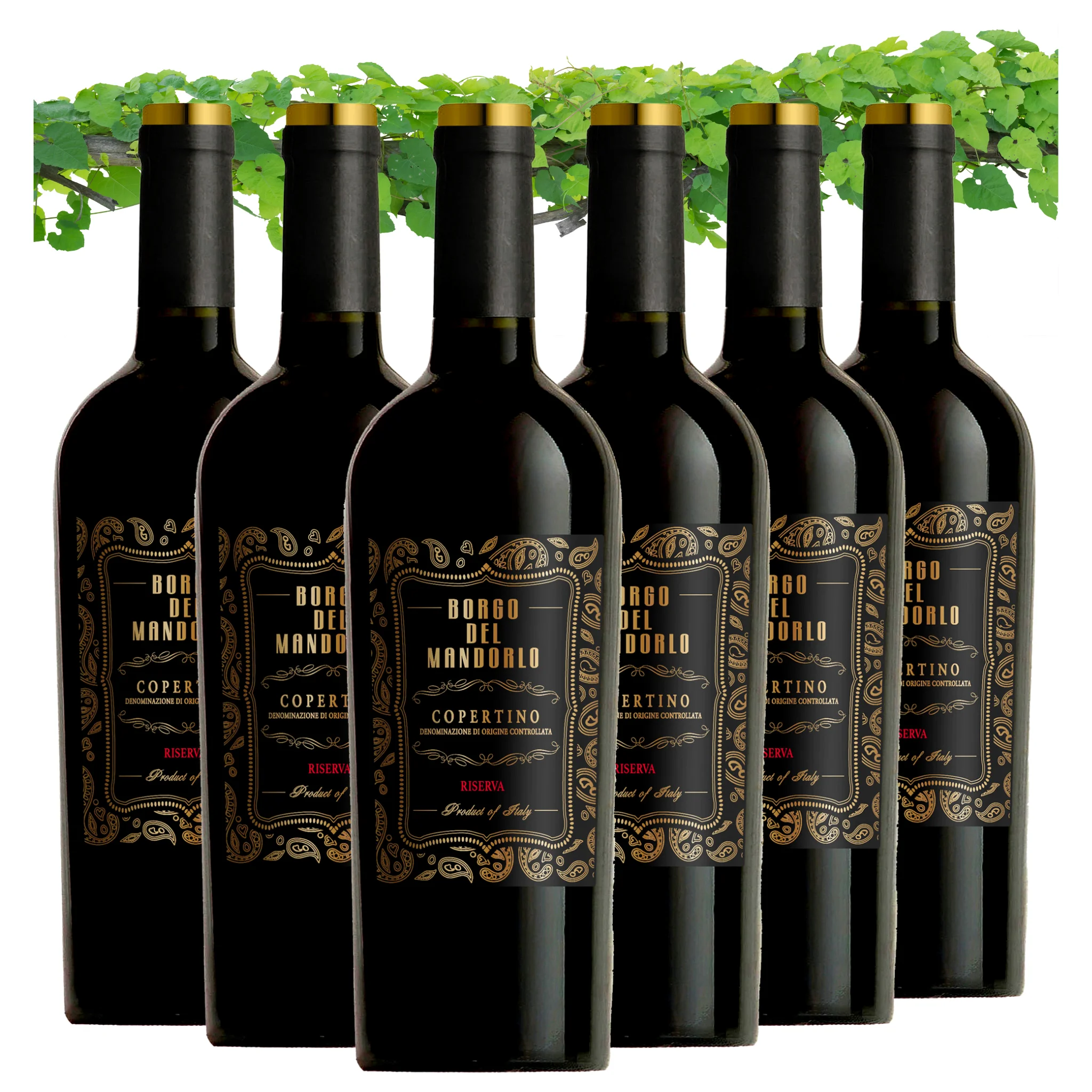 Red Wine bottles for sale - Copertino DOC Riserva Borgo del Mandorlo - Red wine brand
