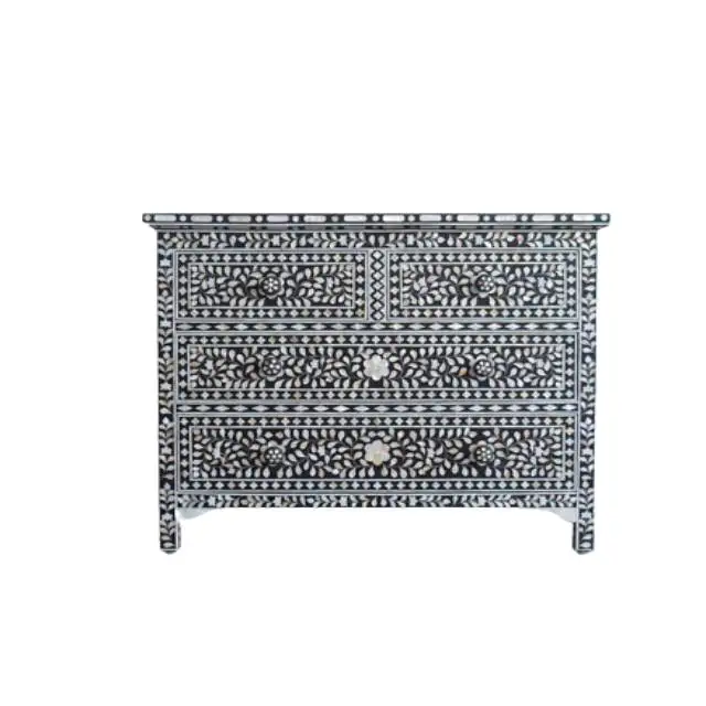 Wholesale Living Room 4 Drawer Chest Of Drawer Luxury Indian Mother Of Pearl furniture Chest Of Drawers Manufacturers