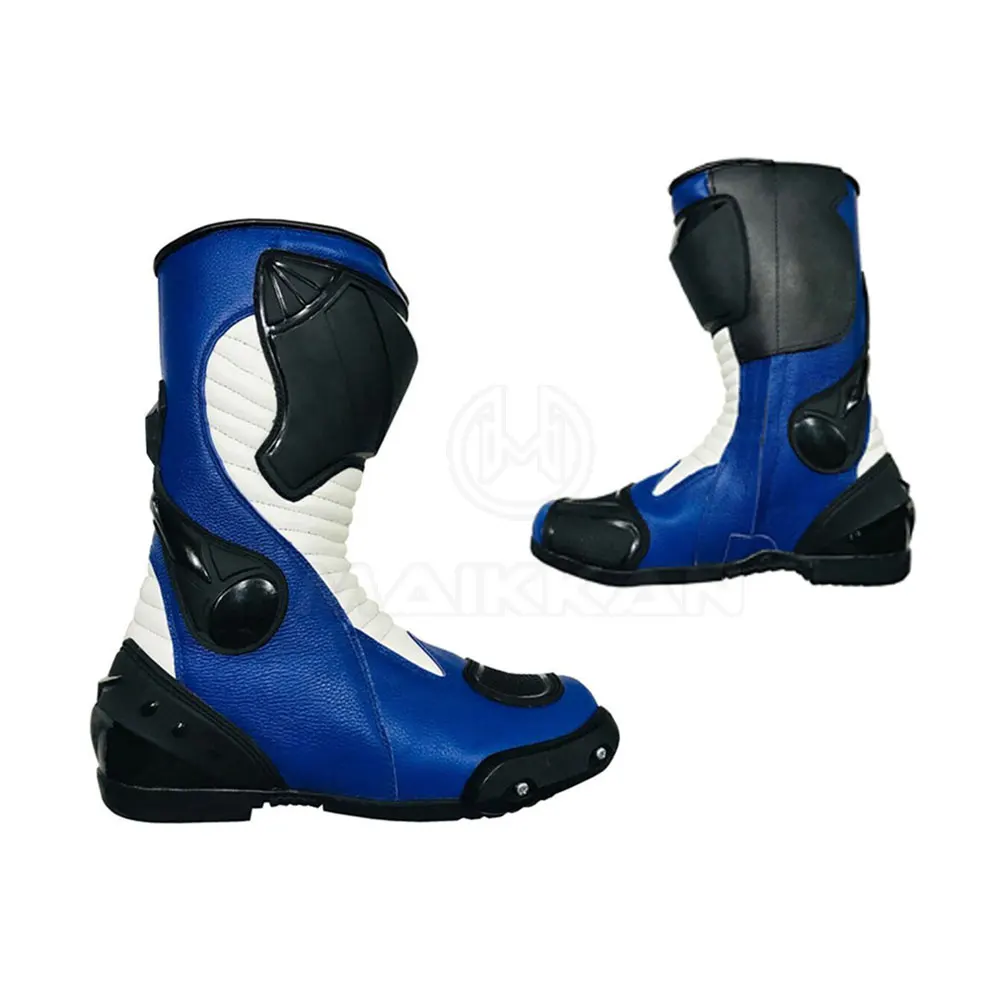 Top Quality Men Racing Motorbike Boots Real Leather Sportswear Motorcycle Racing Shoes