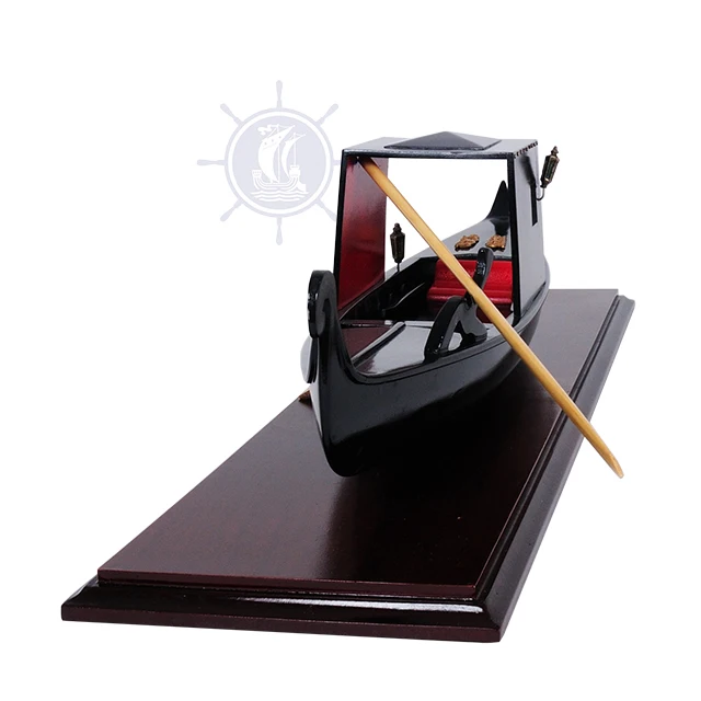 Wooden crafts VENETIAN GONDOLA BLACK PAINTED  speed boat nautical decor model for home decoration