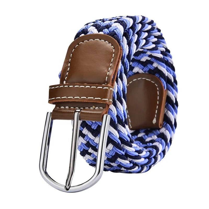 Wholesale fabric cotton belts mens adjustable elastic canvas belt