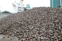 Pig iron is the product of smelting iron ore (also ilmenite) with a high-carbon fuel and reductant such as coke