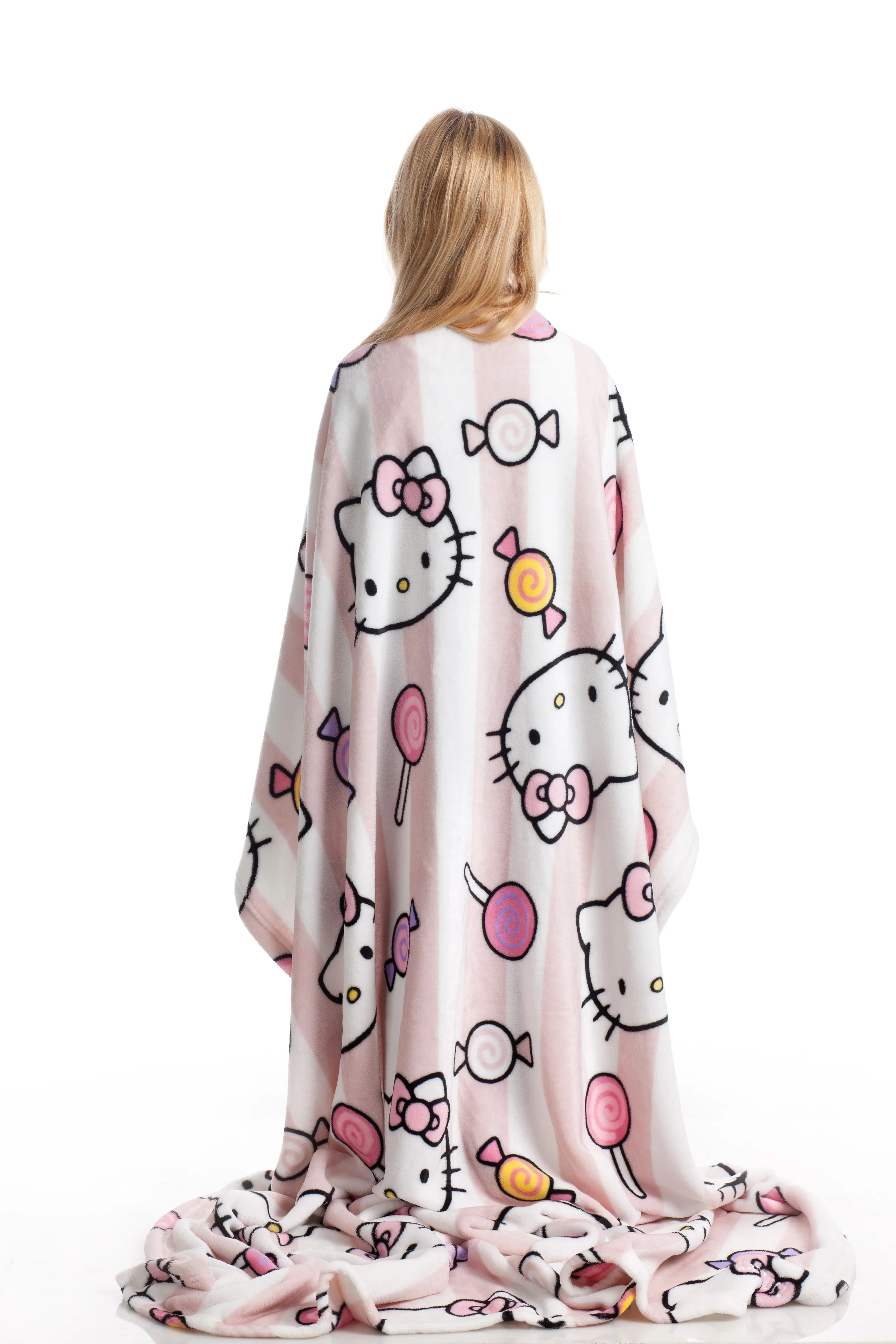 100% POLYESTER HIGH QUALITY HOT SALES AMAZON FLEECE PLUSH FLANNEL HELLO KITTY THROW BLANKET MICROFIBER BEDDING PINK WHOLESALE
