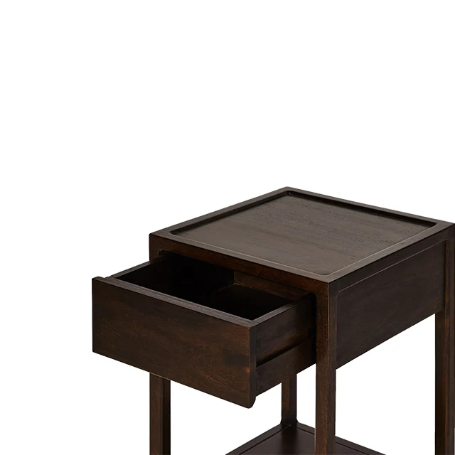 Authentic Rha Bed Side Solid Teak or Mahogany Wood Bedroom Furniture