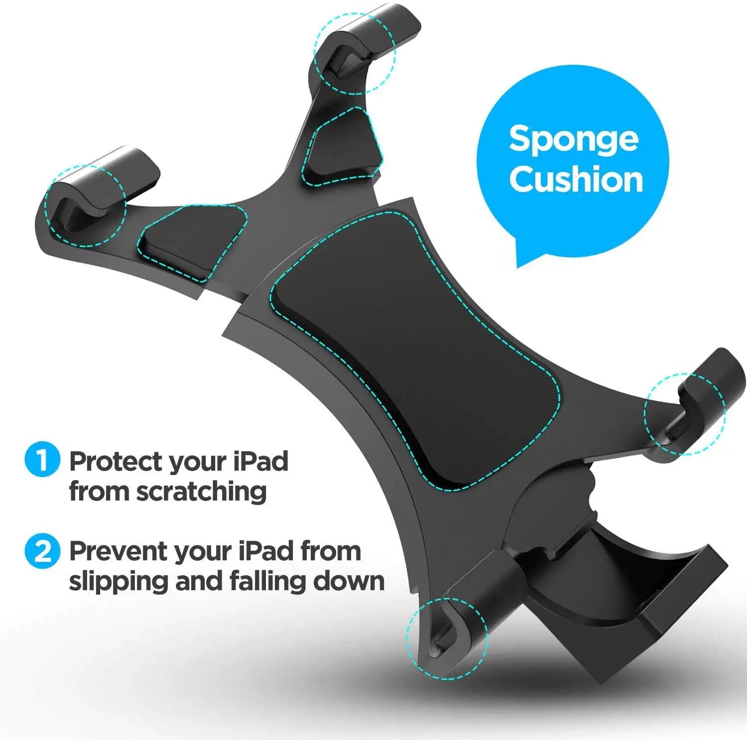 I-Pad Tripod Mount Adapter Universal Tablet Holder Fits pad Air, Mini, Surface, Nexus and Most Tablets, Use on Tripod