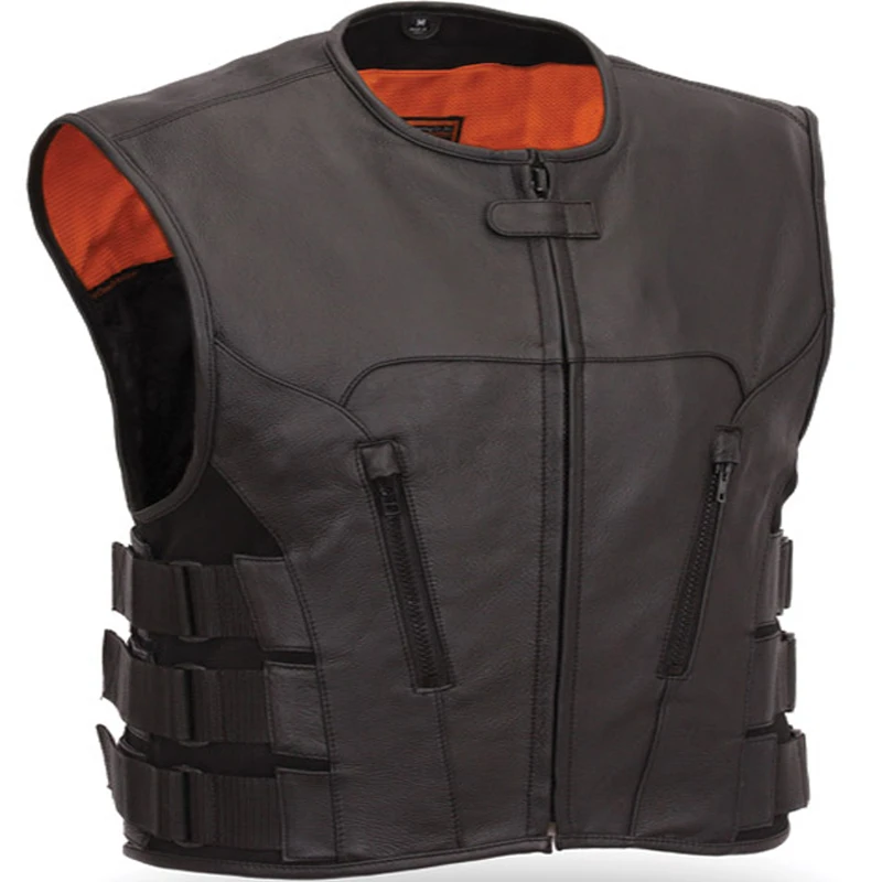 motorcycle leather vest