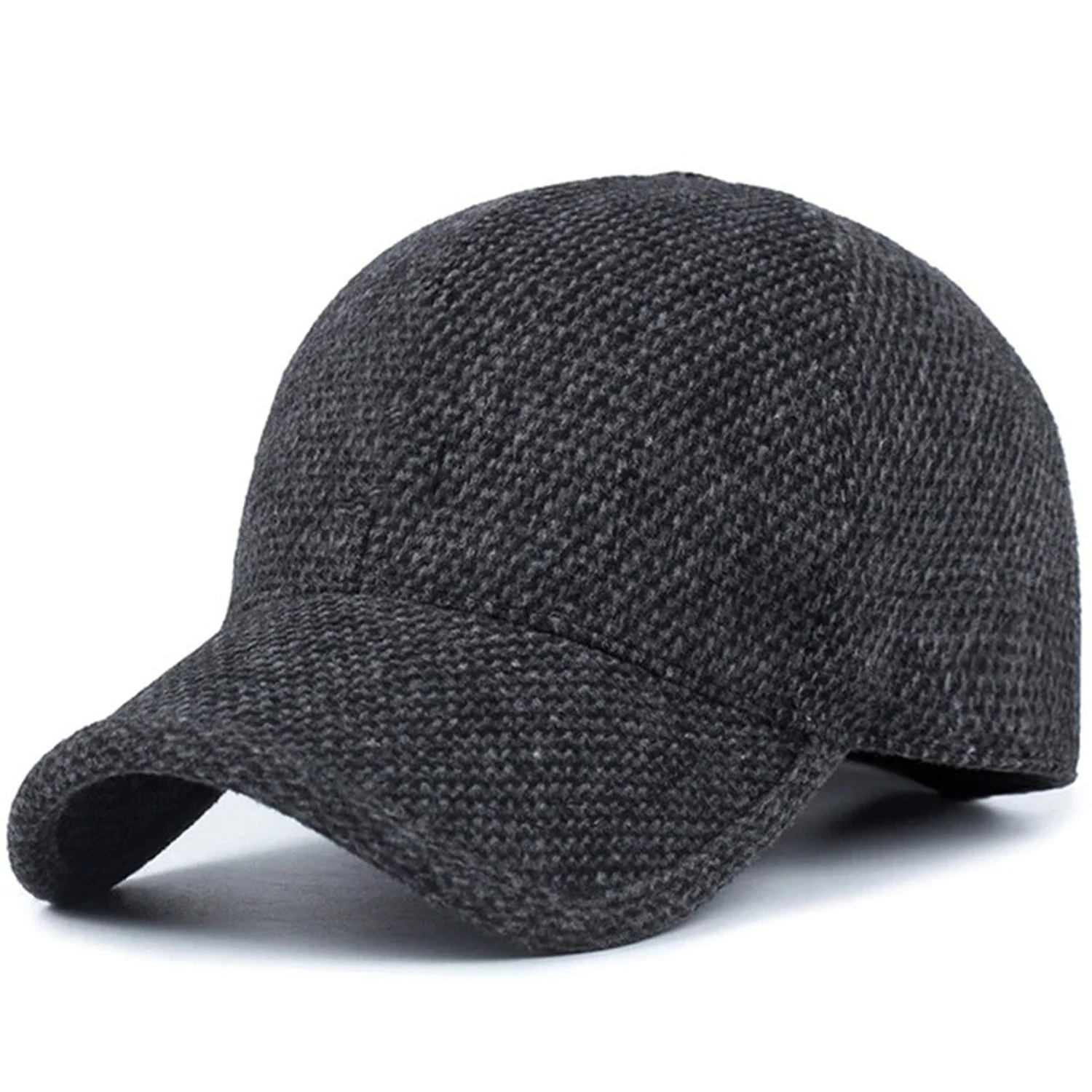 Шерстяная Вязаная Дизайнерская зимняя шапка мужские утепленные шапки с ушами