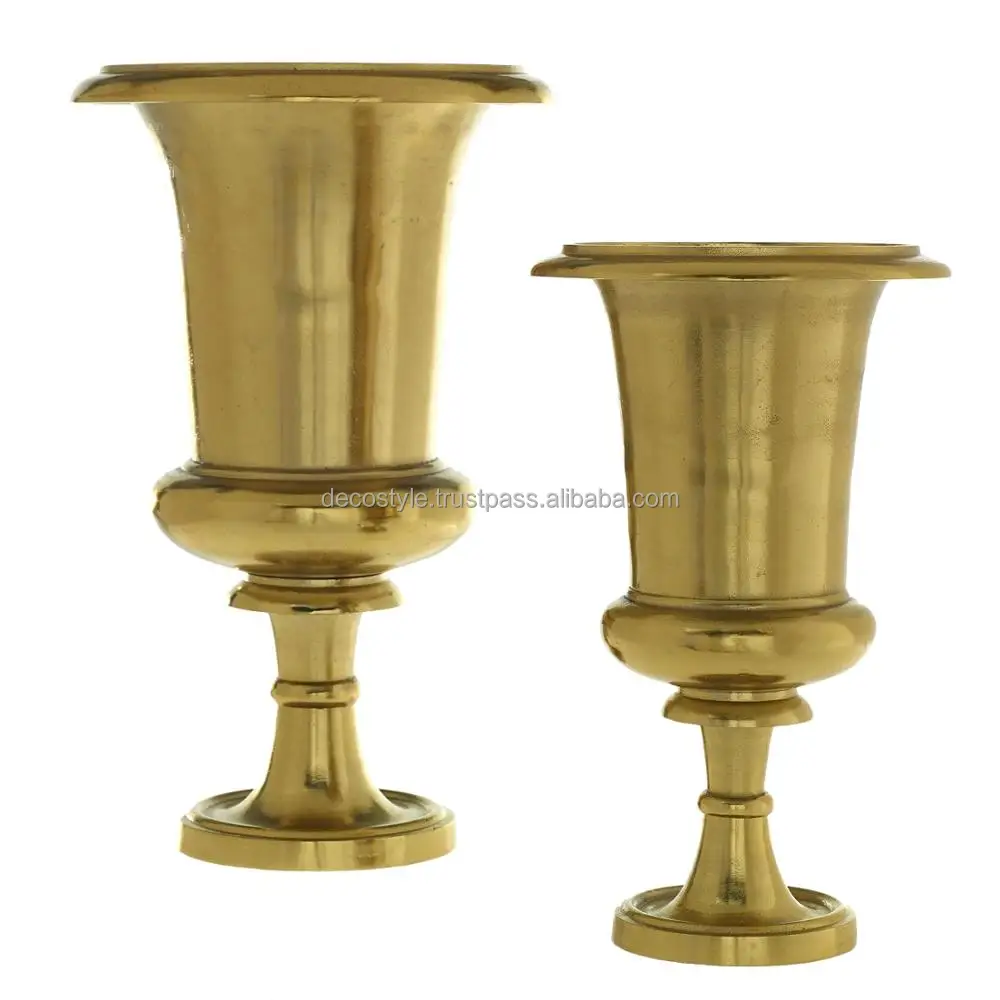 Gold Metal Urn Flower Vase