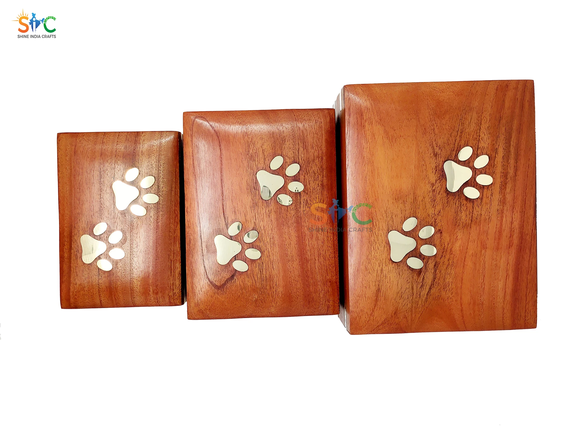 Wooden Pet Urn Set Of 03