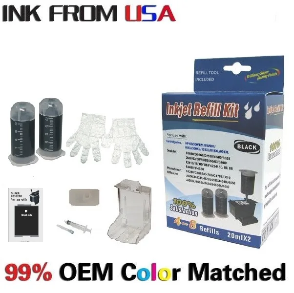 Cartridge Refill Kit for HP703/704 Black Ink