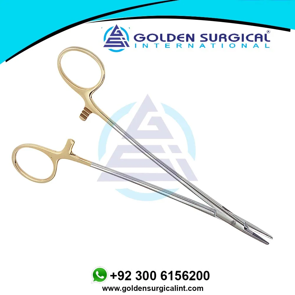  Crile Wood TC держатель иглы с золотой ручкой 20 см | Хирургические медицинские хирургические инструменты оптом Щипцы для удержания