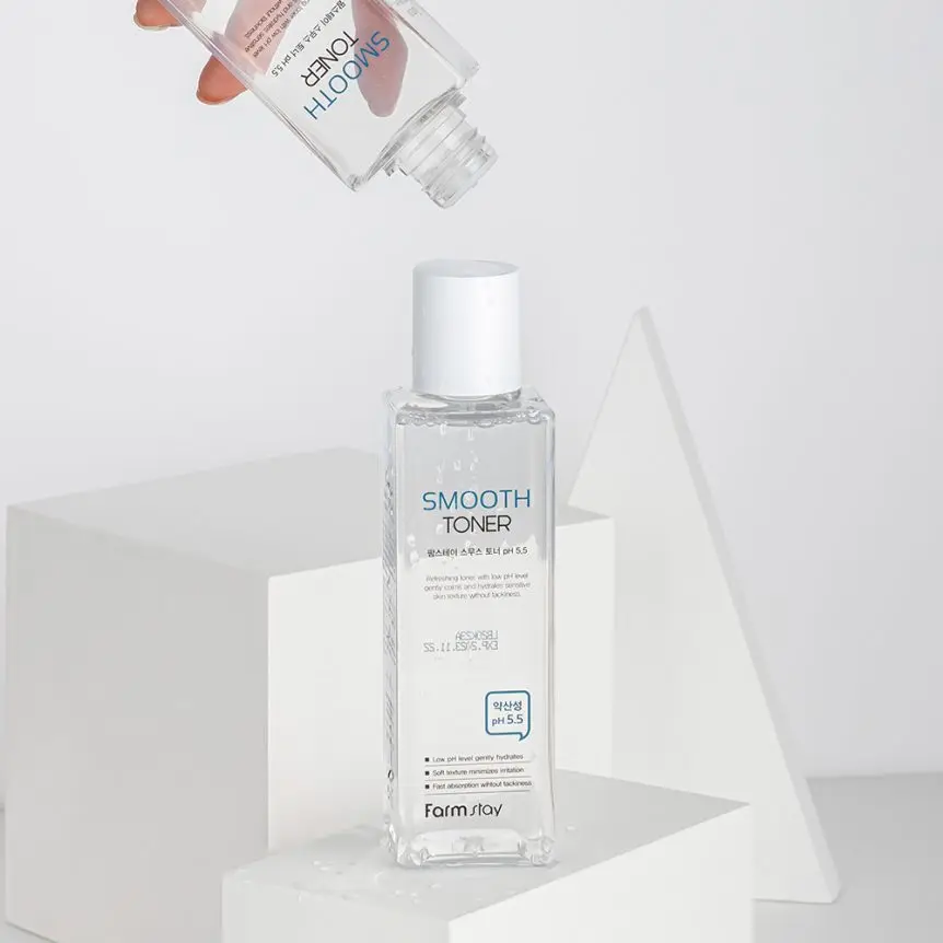 Korea cosmetic FARMSTAY SMOOTH TONER PH 5.5 remove dead skin AHA BHA PHA Kbeauty made in korea
