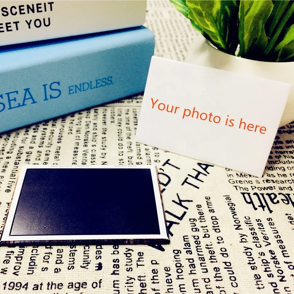 No MOQ.souvenir metal wrapped magnet for refrigerator,touirst decoration gift,5 size available for different photo designs