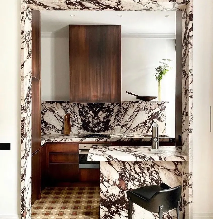 Luxury Italian Calacatta Violet Marble Purple Stone Slab Kitchen Countertop