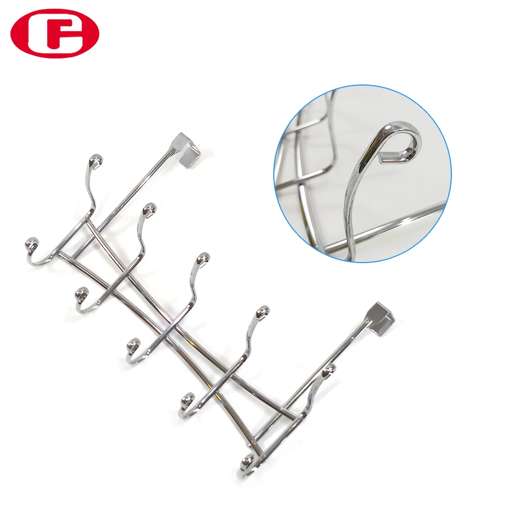 Metal over the door hanging hook With 5 Hook For Kitchen Bathroom Bedroom And Office