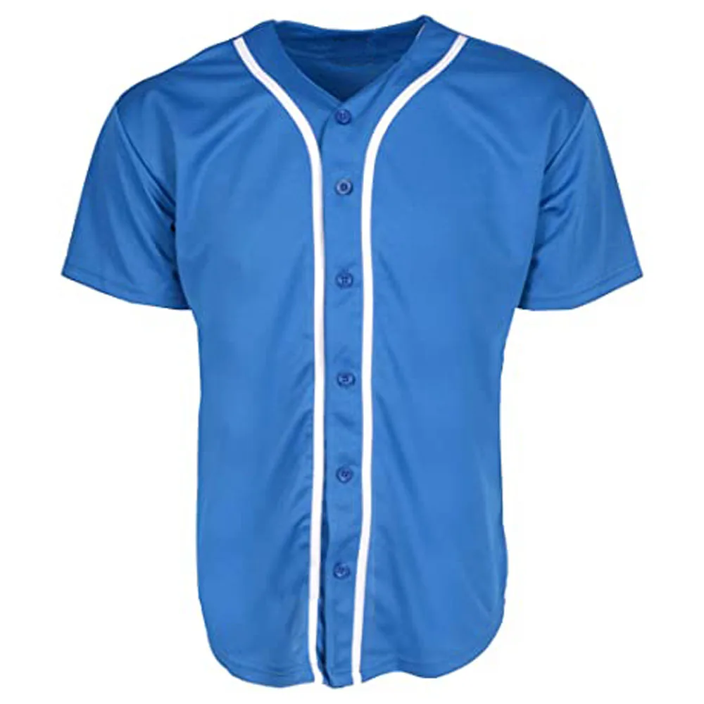 Fast Delivery Customized Printing Baseball Plain Shirts Blue Baseball Youth Sublimation Baseball Jersey