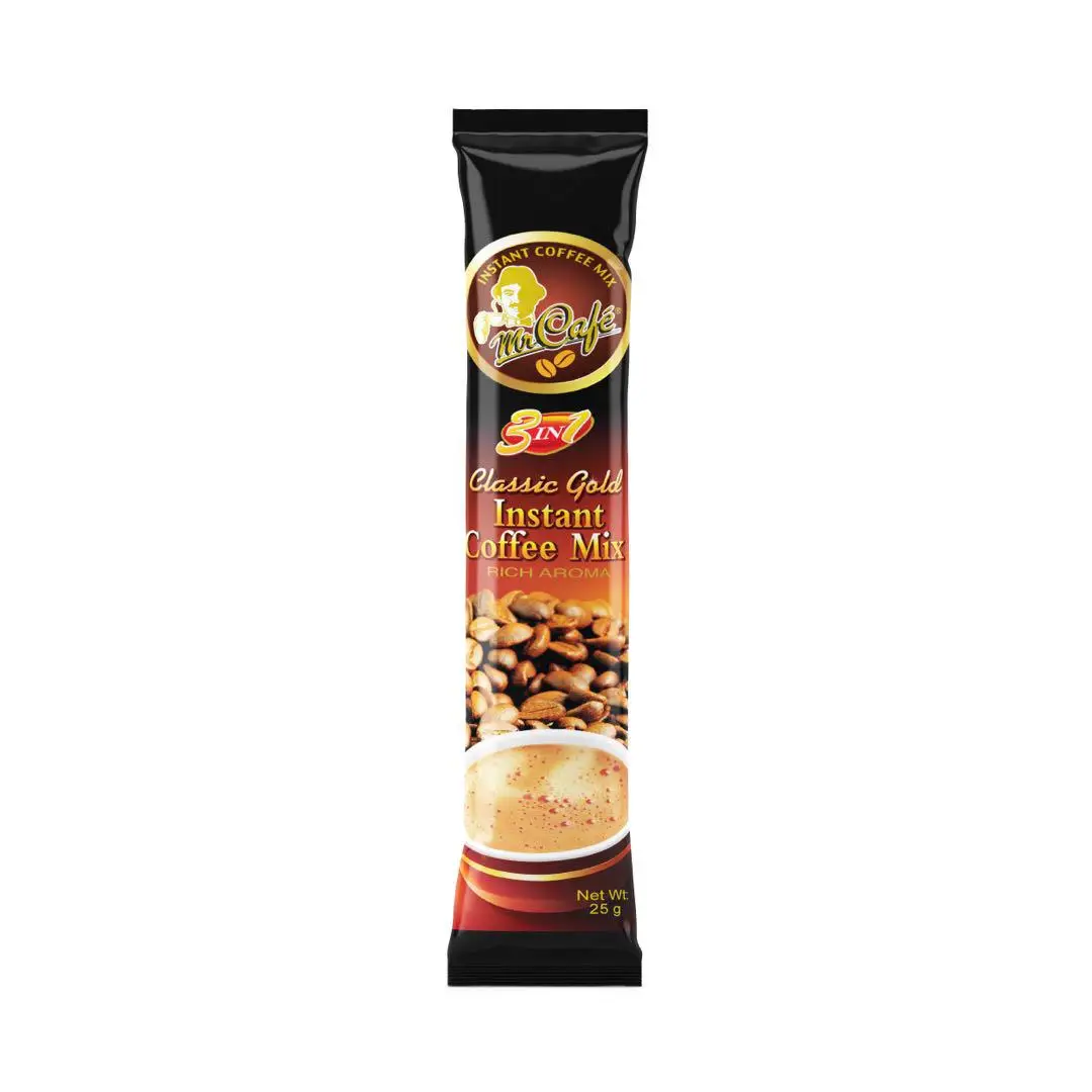 OEM Caffeinated Bag Spray Dried BITTER MR CAFE Classic Gold 3 in 1 Instant Coffee Mix 25g x 24s x 20p